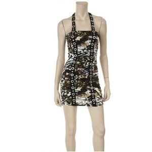 Green Leopard Mini Dress